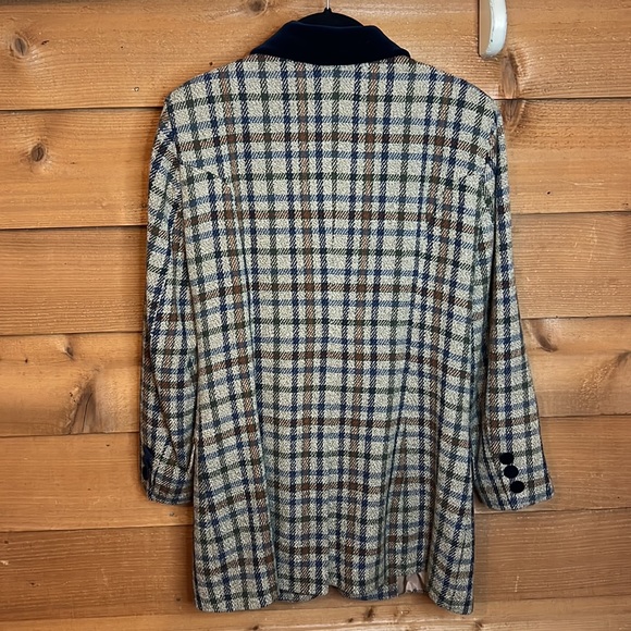 Miss V Clementino German Velvet Wool Plaid vintage Blazer Jacket Academia Paris - Picture 8 of 11